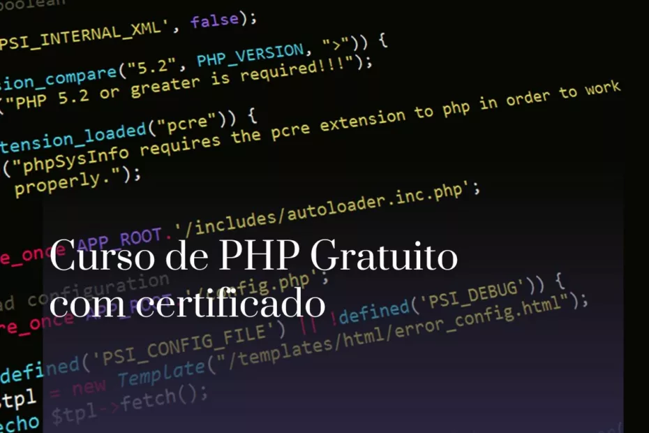 Curso de PHP Gratuito com certificado